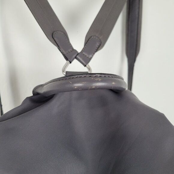 MZ Wallace Marlena Backpack Nylon Silver Hardware Leather Trim Gray - Picture 12 of 16